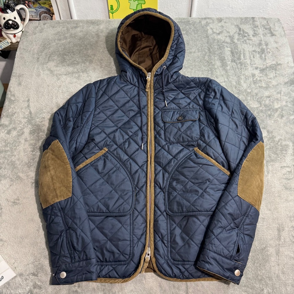 Gant by Michael Bastian Stockbridge Mens Quilted Hooded Jacket Corduroy Small